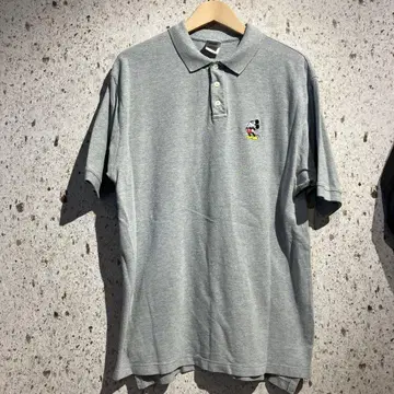 90s-00s THE DISNEY STORE 자수 피케 셔츠 미키마우스