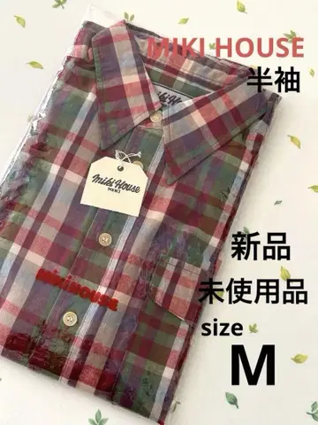 [새상품] 미키하우스 남성용 여성용 반팔 체크 셔츠 size M