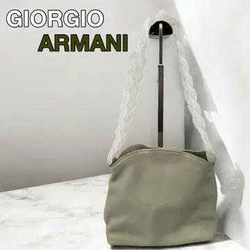 [ Giorgio Armani ] 라이트 그린 핸드백 가죽