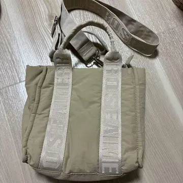 베이지 나일론 숄더백