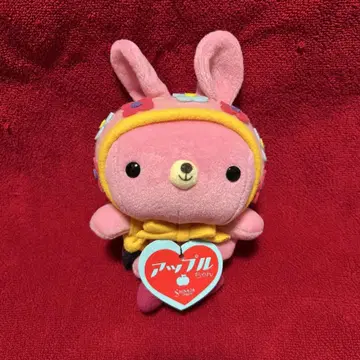 SHINADA 시나다 애플 토끼 봉제 인형 두건 핑크 새상품