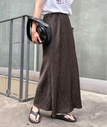차오패닉 새틴 스커트 차콜 그레이
