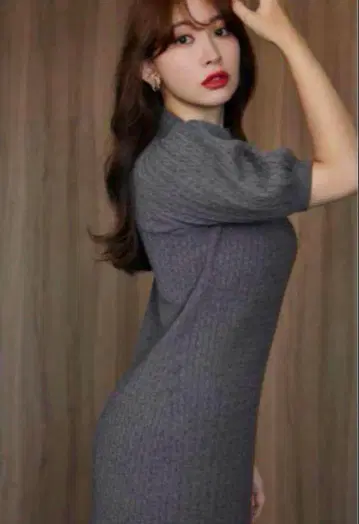 Herlipto Puff Sleeve Cable Knit Dress