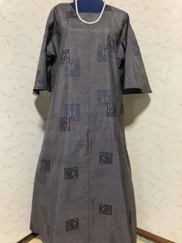 오시마 명주 기모노 리메이크 롱 원피스
