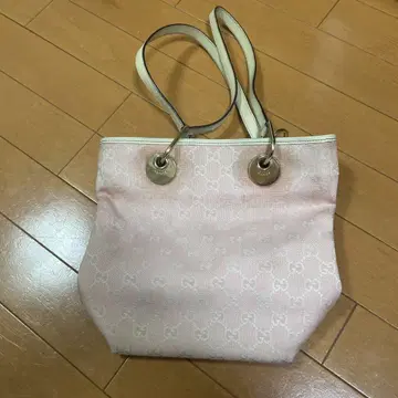 GG 패턴 핑크 캔버스 백