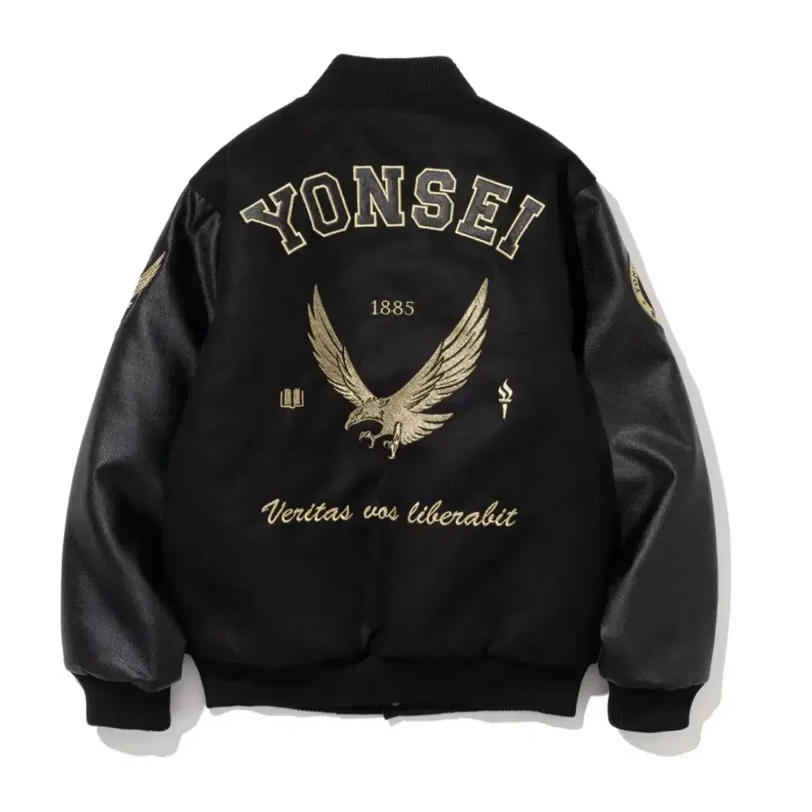 Yonsei University Varsity Jacket Black/Keum 4oz M #연세대,#학잠