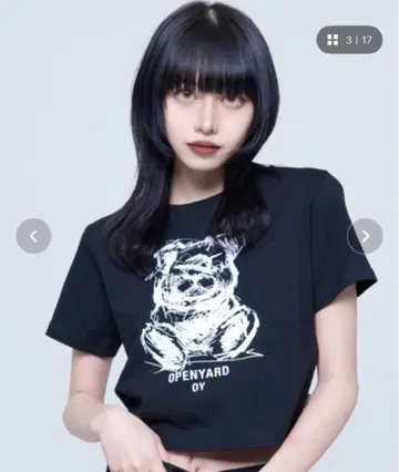 OY 스케치 오드리 크롭 반팔 티셔츠