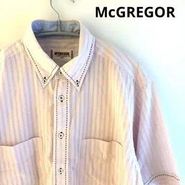 McGREGOR 맥레거 반팔 셔츠 M 사이즈 핑크 스트라이프 구제 의류