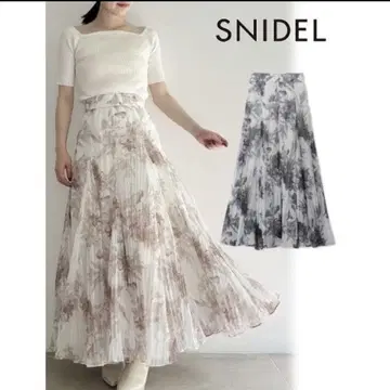 SNIDEL 와셔 프린트 스커트
