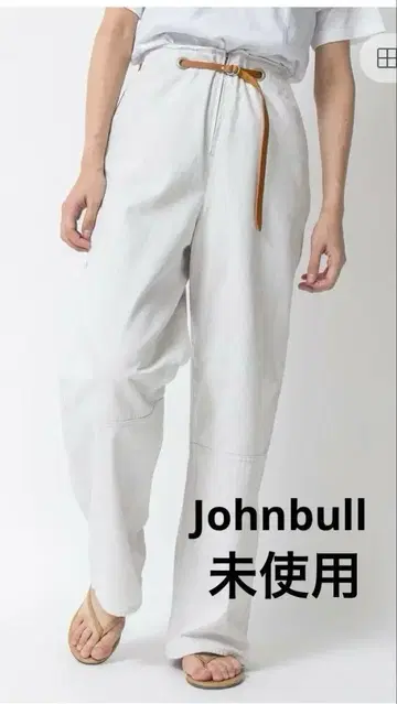 미사용 정가 2만 Johnbull 8온스 화이트 데님 벨티드 팬츠