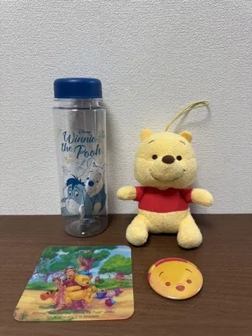 곰돌이 푸 푸우 굿즈 묶음 판매 스트랩 보틀 배지