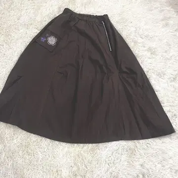 M 사이즈 일본풍 일본풍 패턴 꽃무늬 롱 스커트 카키 꽃무늬