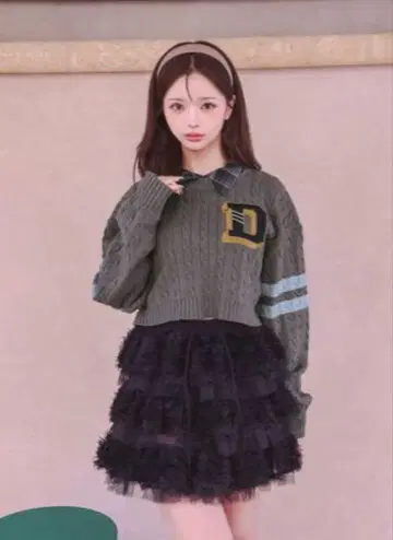 미사용 새상품 Darich 다리치 칼리지 와펜 숏 니트 탑