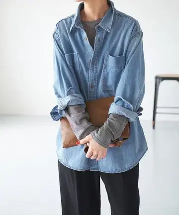 Spick & Span 라이트 온스 데님 셔츠