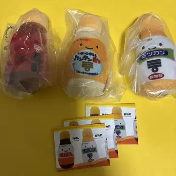 미쓰칸 봉제 인형 닛코리노 사과흑초 곡물식초 간탄스 3종 세트