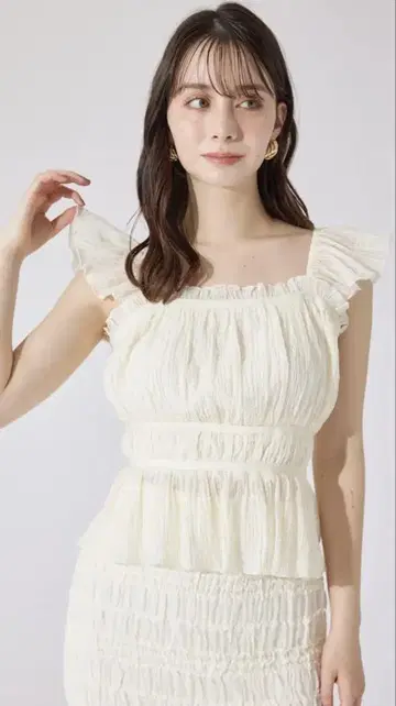 프릴 개더 상의