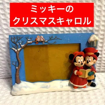 레어 해외 디즈니 미키의 크리스마스 캐럴 전등 포함 사진 프레임