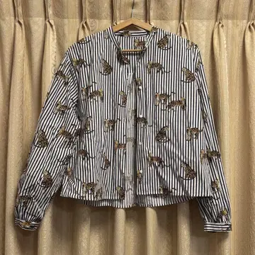 레오파드 스트라이프 긴팔 셔츠 ZARA