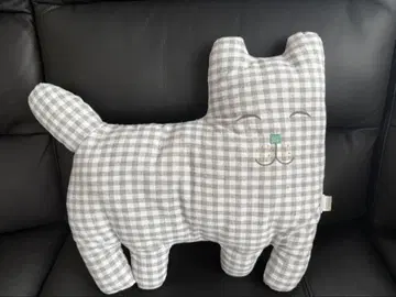 고양이 모양 봉제인형 그레이 체크 무늬 빅 자라홈