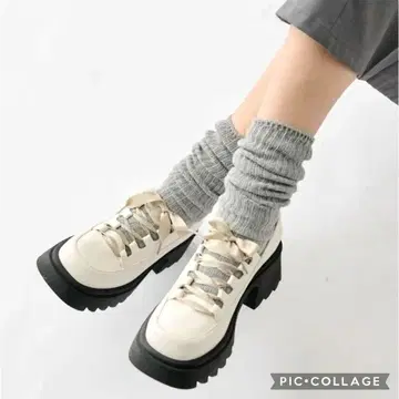 새상품급 idem 레이스업 통굽 로퍼 L 사이즈 새틴 리본 포함
