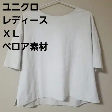 유니클로 여성용 상의 베이지 계열 루즈핏 티셔츠 반팔 XL