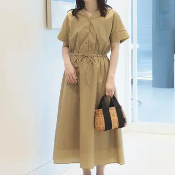 [ BEAMS HEART ] 스키퍼 드로스트 원피스 베이지