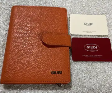 [미사용 새상품] GIUDI 지우디 오렌지 가죽 카드 케이스 이탈리아제