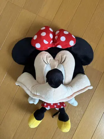 미니 마우스 봉제 인형 도트 리본