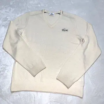 [새상품급] LACOSTE 화이트 스웨터 V넥 사이즈 3 M 상당 남성용