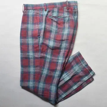 PS Paul Smith 체크 슬랙스 L 일본제 린넨 100% 빨파
