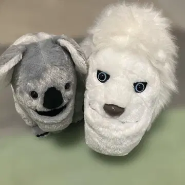 샤카레루 플래닛 코알라 화이트 라이온 봉제 인형 2개 세트