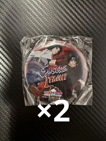 NARUTO 후지큐 하이랜드 사스케 이타치 캔뱃지 2개 세트