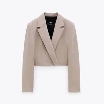 ZARA 크롭 자켓 크롭 블레이저 베이지 S