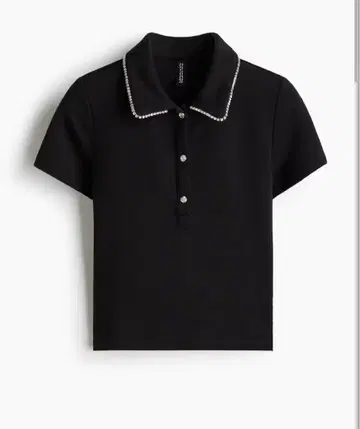 H&M 큐빅 디테일 피케 셔츠