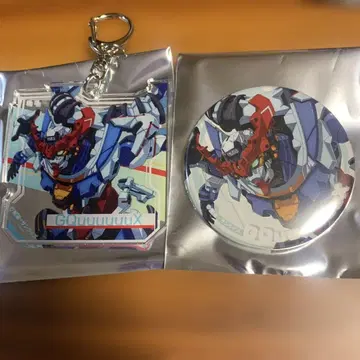 세븐넷 한정판 기동전사 건담 지크액스 아크링 키링 & 캔뱃지