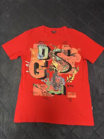 Desigual 데시구알 그래픽 프린트 티셔츠 S 레드