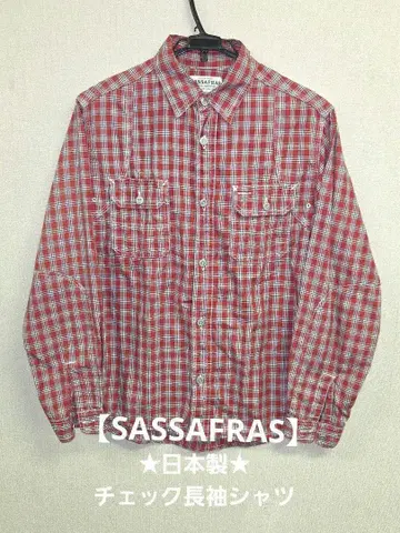 새상품급 SASSAFRAS 사사프라스 체크 긴팔 셔츠 M