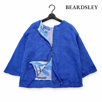 BEARDSLEY 린넨 안쪽 패턴 집업 니트 가디건