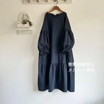 로우다운 개더 원피스/백리본
