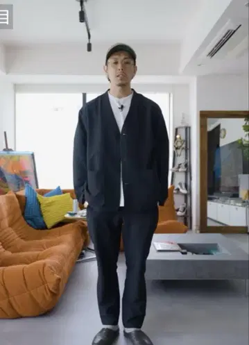 무인양품 바람이 잘 통하는 스트레치 축구 가디건 노턱 팬츠 세트