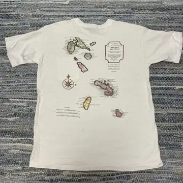 BANANA REPUBLIC 지도 도안 T셔츠 Made in U.S.A.