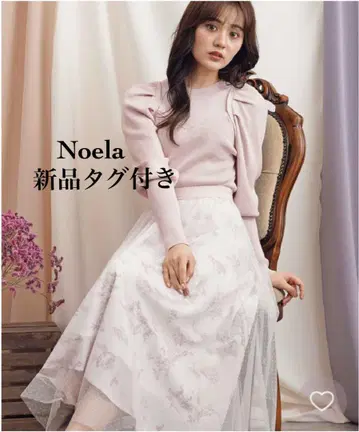 [택 포함 새상품] Noela*도트 레이어드 프린트 스커트