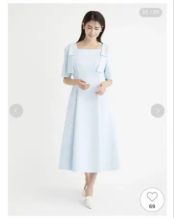 셀포드 숄더 리본 원피스 36 sax