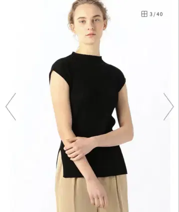 TOMORROWLAND 머서라이즈드 코튼 리브 하이넥 풀오버