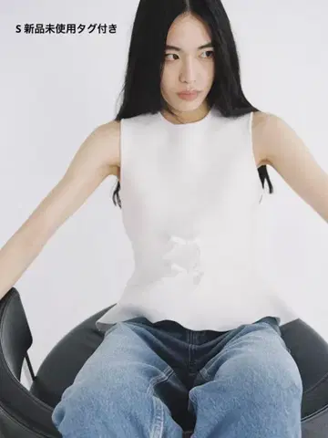ZARA 자라 리본 포함 페플럼 니트탑