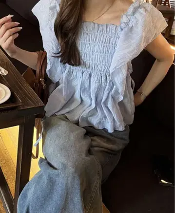 nelliy 스카이블루 셔링 상의