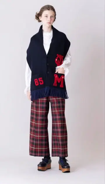 JaneMarple British check baggy pants