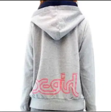 x-girl 후드 부착 지퍼 후드티 그레이 size 2 M