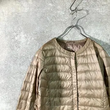 UNIQLO 다운 재킷 베이지 U넥 이너다운 컴팩트