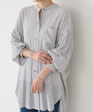 BEARDSLEY 비어즐리 소매 리브 스트라이프 셔츠